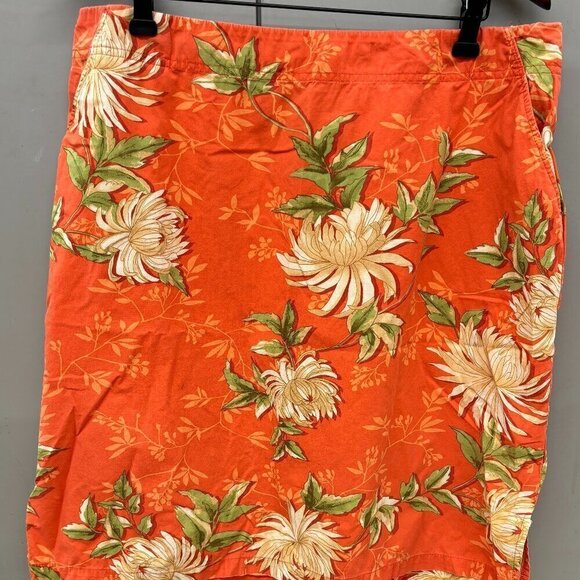 Nine & Company Midi Floral Cotton Stretch Side Zip Women's Skirt Size 14 - Picture 3 of 8